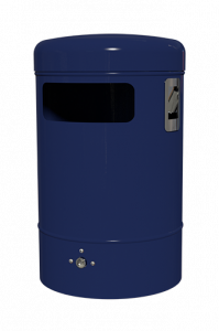 7022-10 Round garbage collector with bottom discharge and ashtray in chrome design
