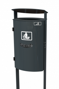 7092-82, 7092-83 Stand garbage collector with oblique hood and integrated bag dispenser