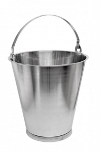 Stainless steel bucket with bottom ring